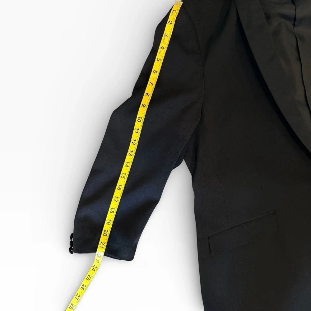 Vittorio St. Angelo Mens Black Shawl Lapel Tuxedo Suit 2pc Set 40R‎ Pleated Pant